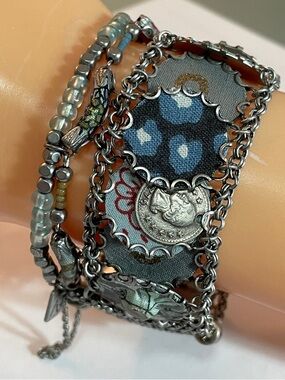 AYALA BAR Bracelet Israel Designer Mixed Beads Discs Chains Multi Colored